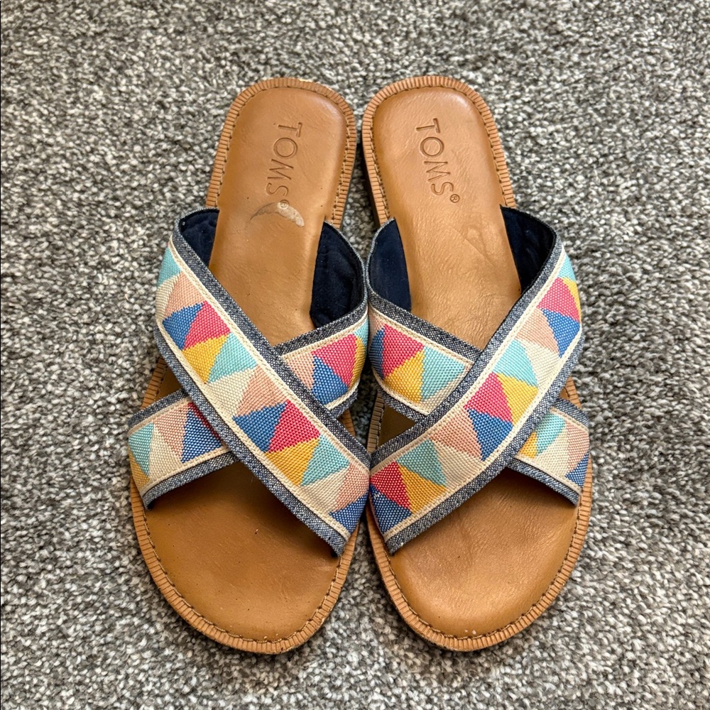 TOMS Multicolor Geometric Slide Sandals